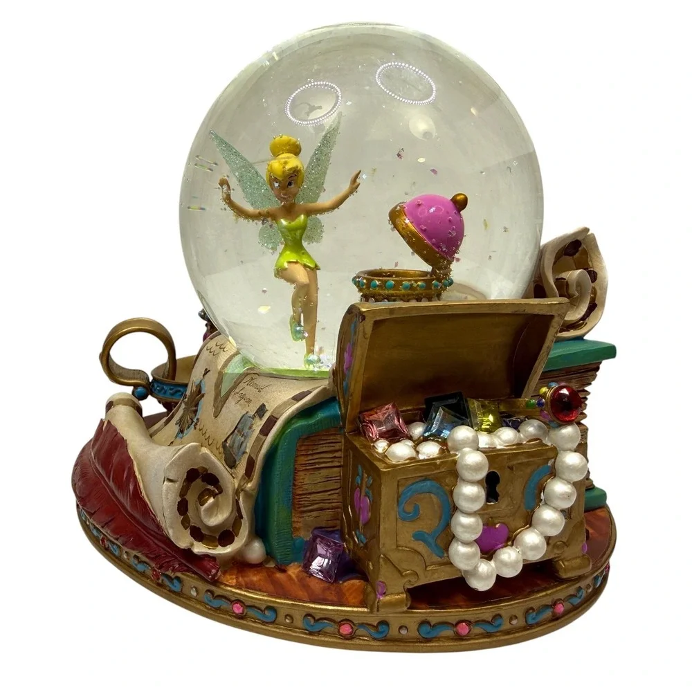 Disney Tinker Bell Mermaid Lagoon Musical Snow Globe You Can Fly Peter Pan Works